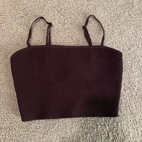 Aritzia Babaton Sculpt Knit Cami Cropped Tank - Coffee Bean - Picture 3 of 4